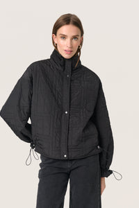 Soaked in Luxury SLJackline Black Ultimate Quilted Oversized Short Jacket
