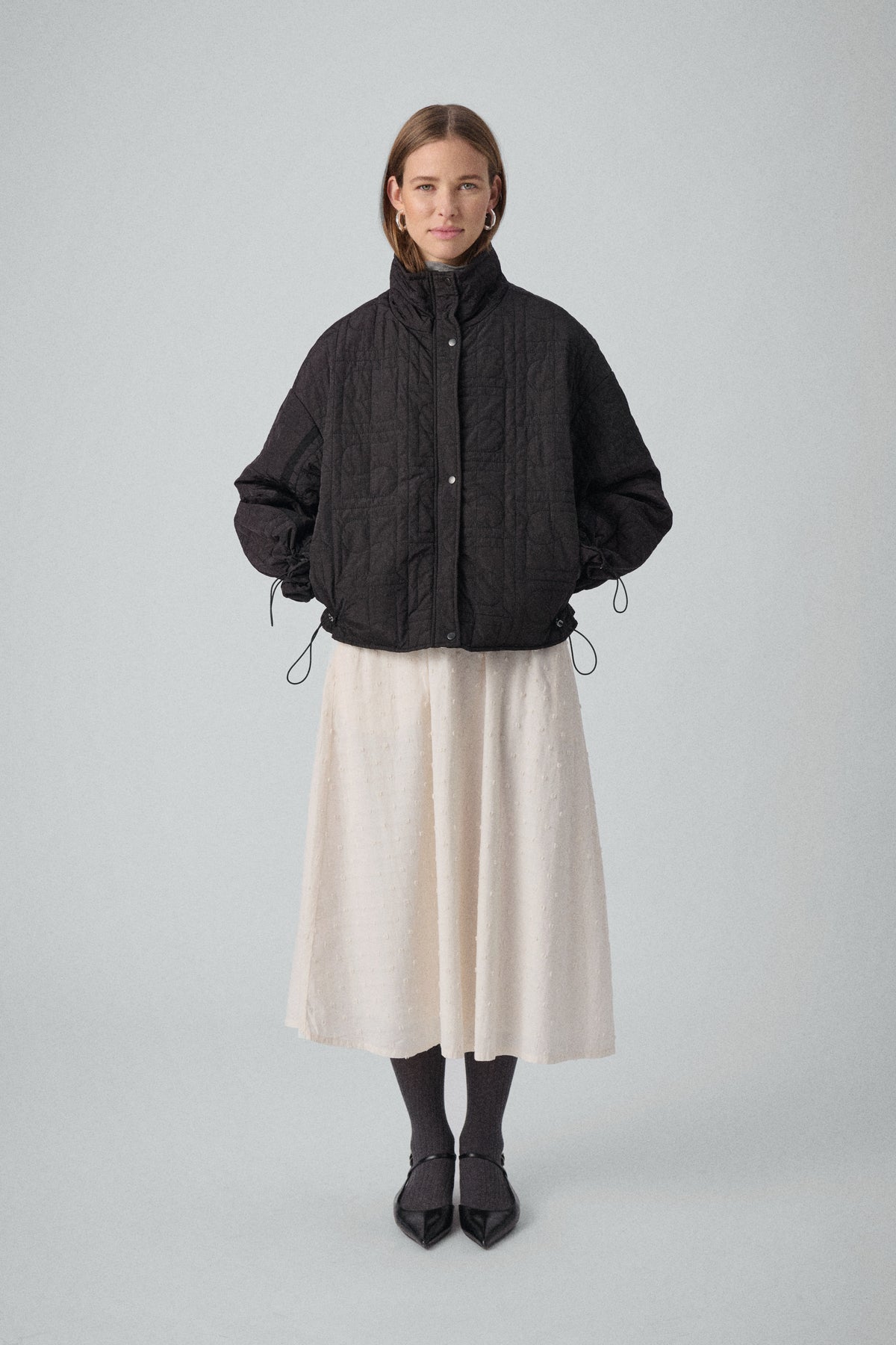 Soaked in Luxury SLJackline Black Ultimate Quilted Oversized Short Jacket