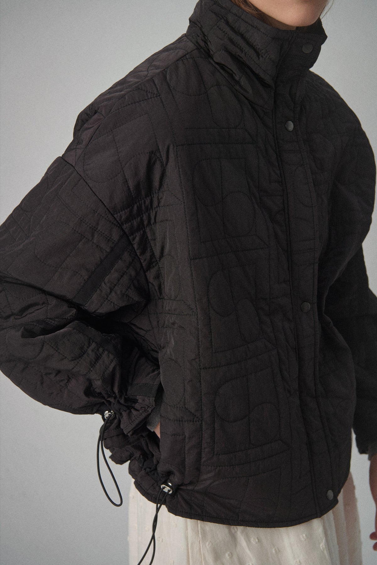 Soaked in Luxury SLJackline Black Ultimate Quilted Oversized Short Jacket