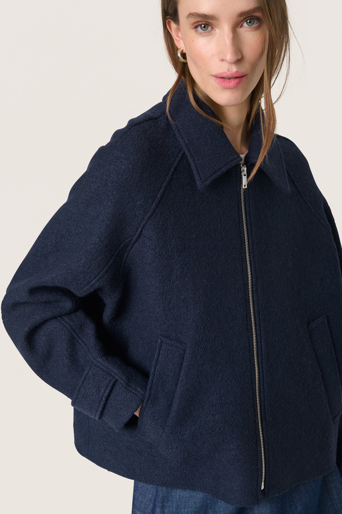 Soaked in Luxury SLAngelina Sky Captain Navy Coat