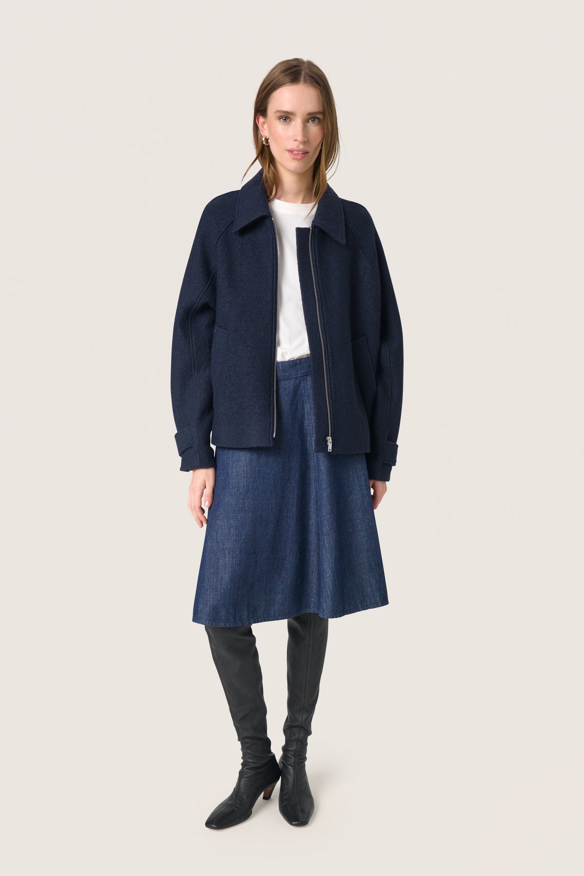 Soaked in Luxury SLAngelina Sky Captain Navy Coat