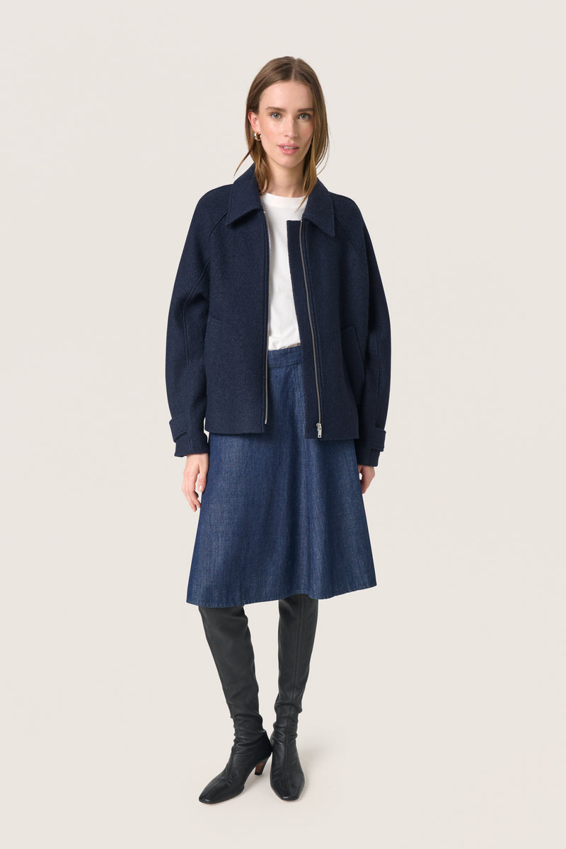 Soaked in Luxury SLAngelina Sky Captain Navy Coat