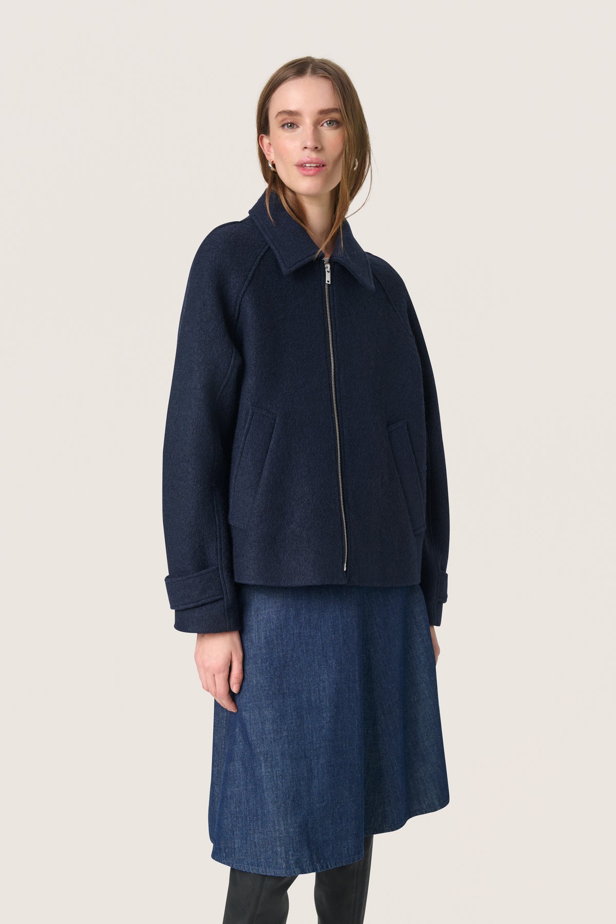Soaked in Luxury SLAngelina Sky Captain Navy Coat