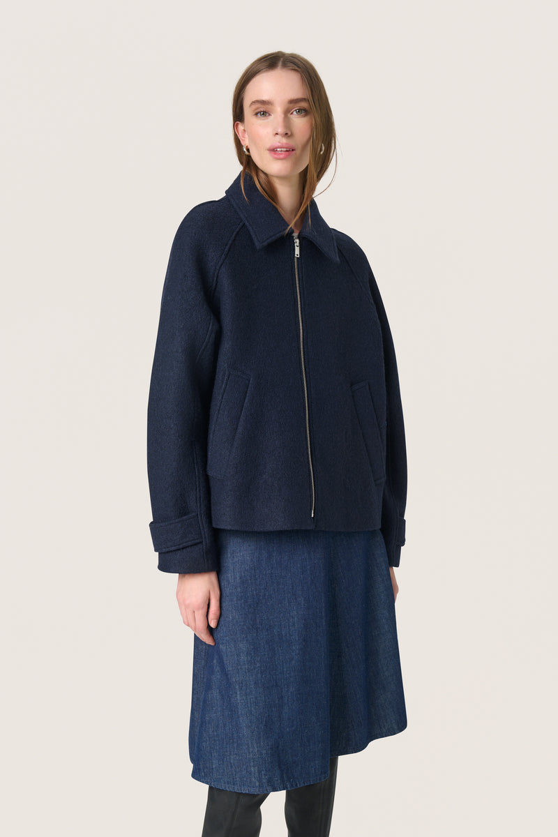 Soaked in Luxury SLAngelina Sky Captain Navy Coat