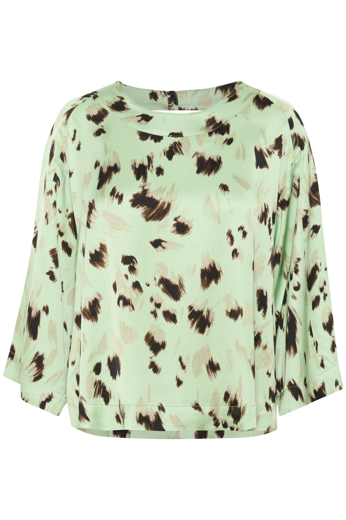Soaked in Luxury Mint Green Abstract Printed Blouse, 30408434