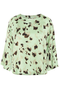 Soaked in Luxury Mint Green Abstract Printed Blouse, 30408434