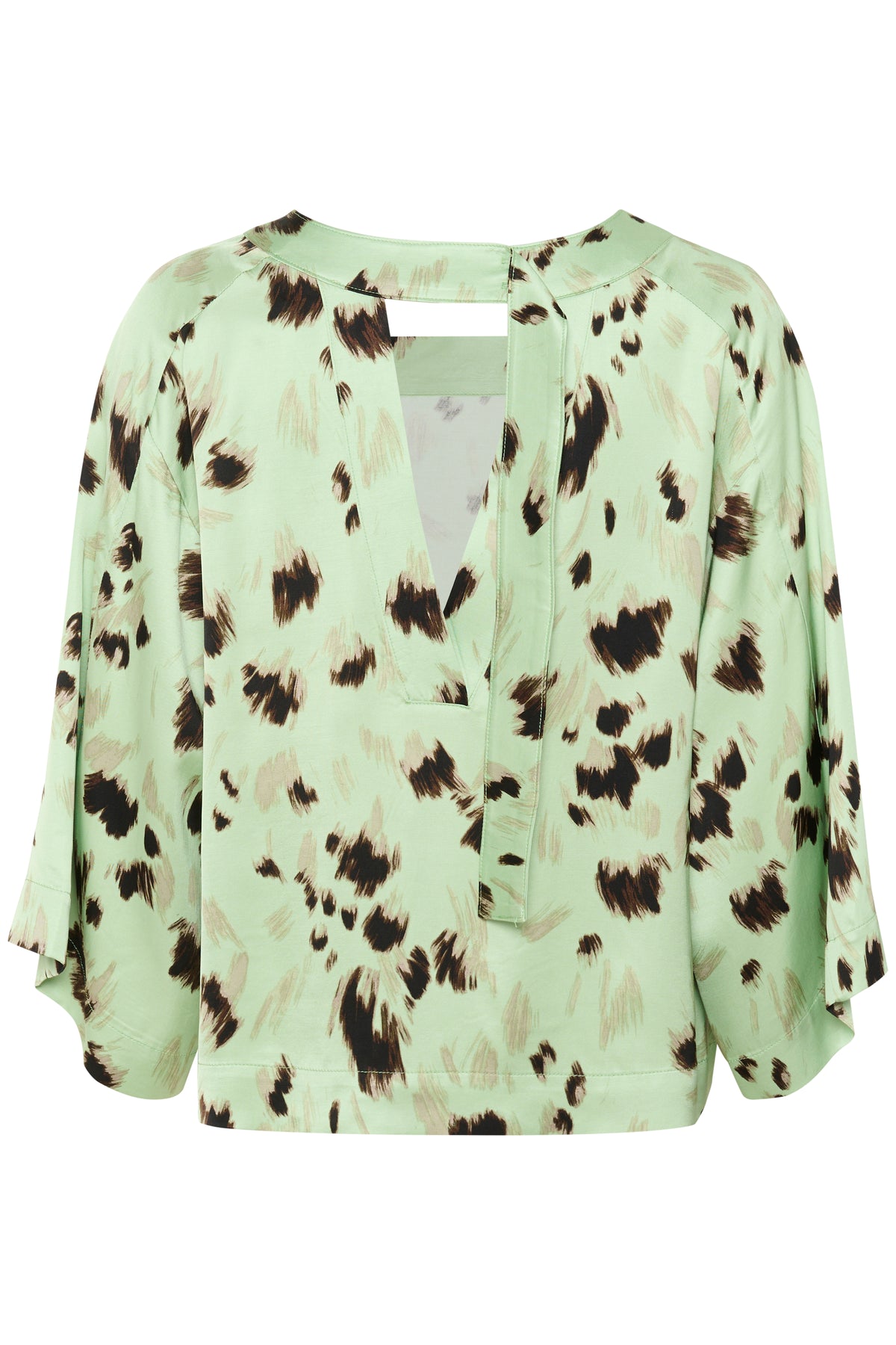 Soaked in Luxury Mint Green Abstract Printed Blouse, 30408434