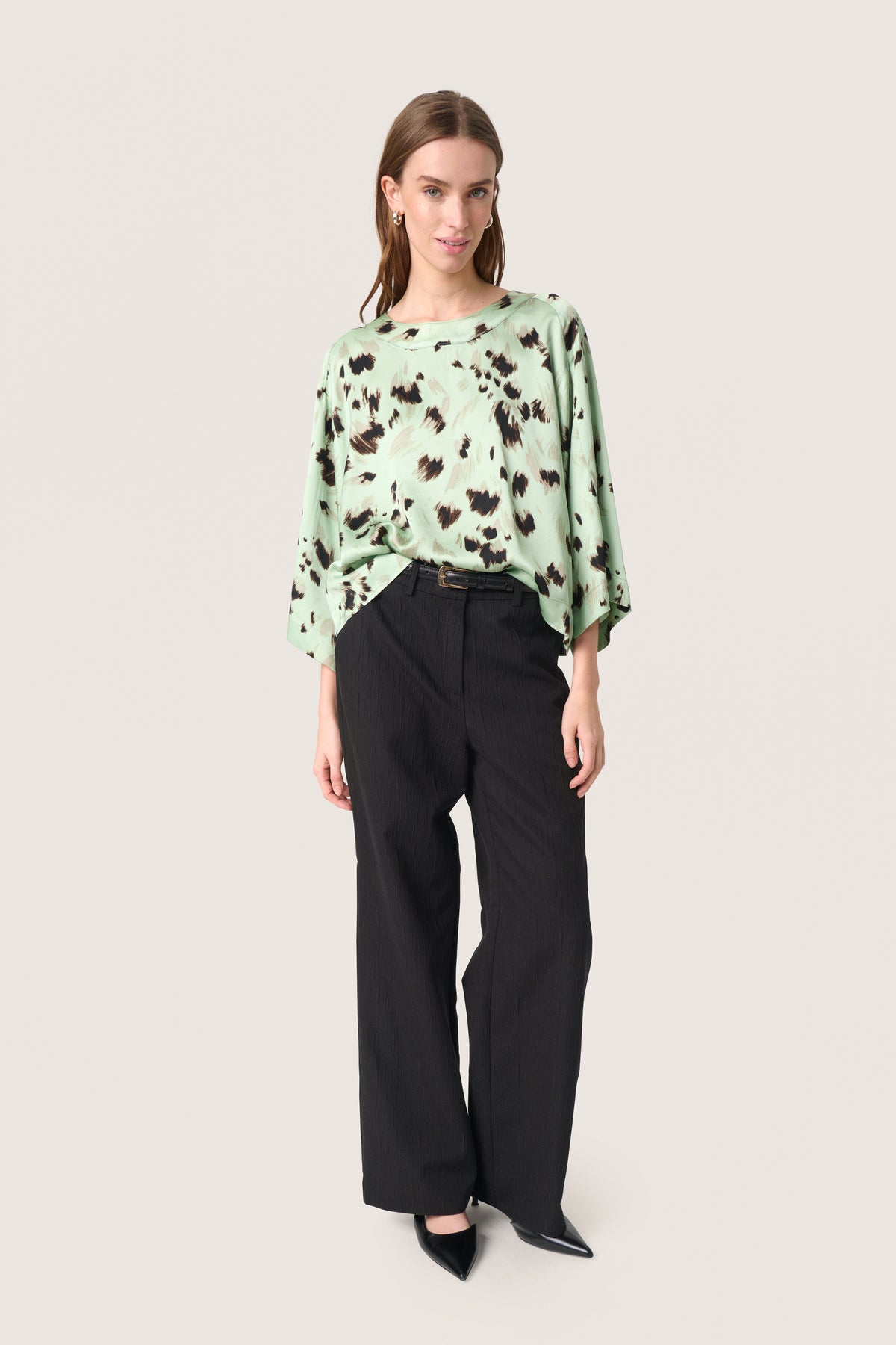 Soaked in Luxury Mint Green Abstract Printed Blouse, 30408434