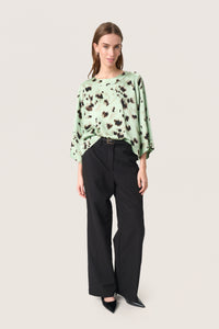 Soaked in Luxury Mint Green Abstract Printed Blouse, 30408434