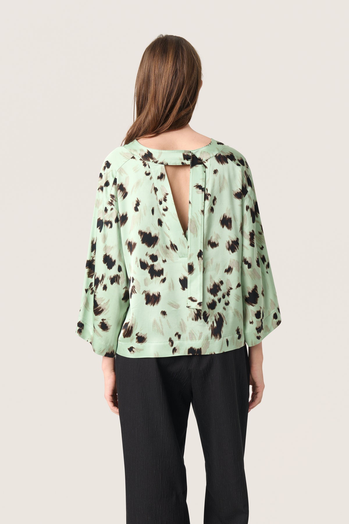 Soaked in Luxury Mint Green Abstract Printed Blouse, 30408434