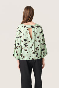 Soaked in Luxury Mint Green Abstract Printed Blouse, 30408434