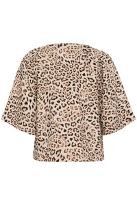 Soaked in Luxury Jalina Leopard Print V-Neck Cropped Blouse, 30408438