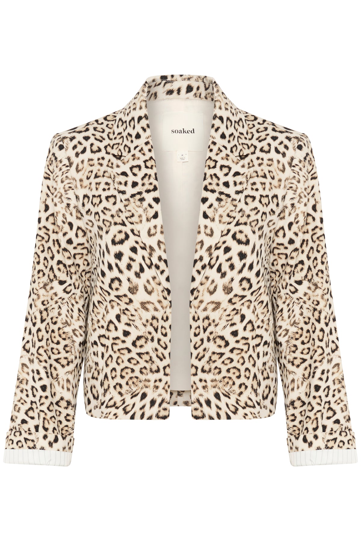 Soaked in Luxury Shirley Leopard Printed Cropped Blazer, 30408465
