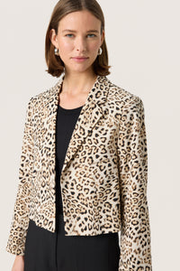 Soaked in Luxury Shirley Leopard Printed Cropped Blazer, 30408465