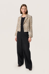 Soaked in Luxury Shirley Leopard Printed Cropped Blazer, 30408465