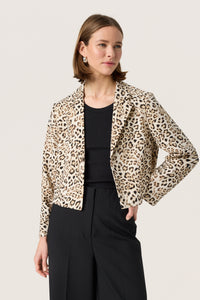 Soaked in Luxury Shirley Leopard Printed Cropped Blazer, 30408465