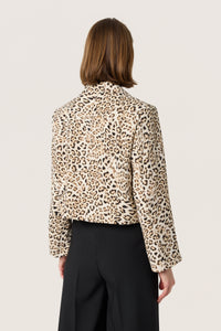 Soaked in Luxury Shirley Leopard Printed Cropped Blazer, 30408465