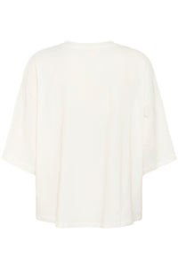 Soaked SLAfshan Simili Broken White Oversized Embellished T-Shirt