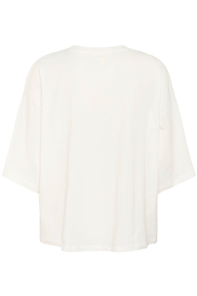 Soaked SLAfshan Simili Broken White Oversized Embellished T-Shirt