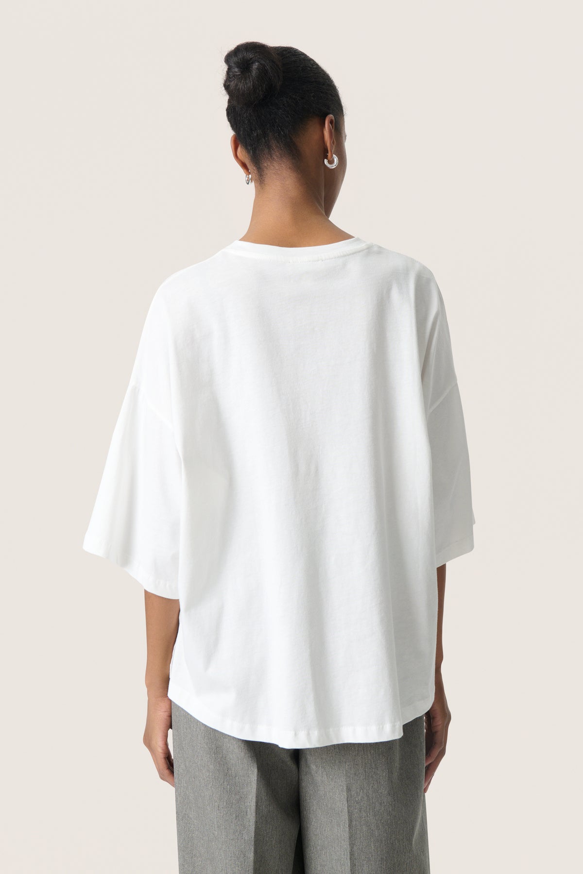 Soaked SLAfshan Simili Broken White Oversized Embellished T-Shirt