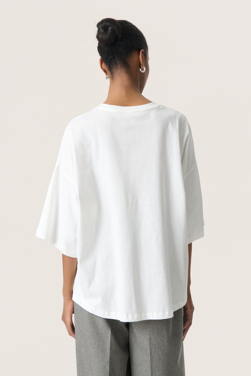 Soaked SLAfshan Simili Broken White Oversized Embellished T-Shirt