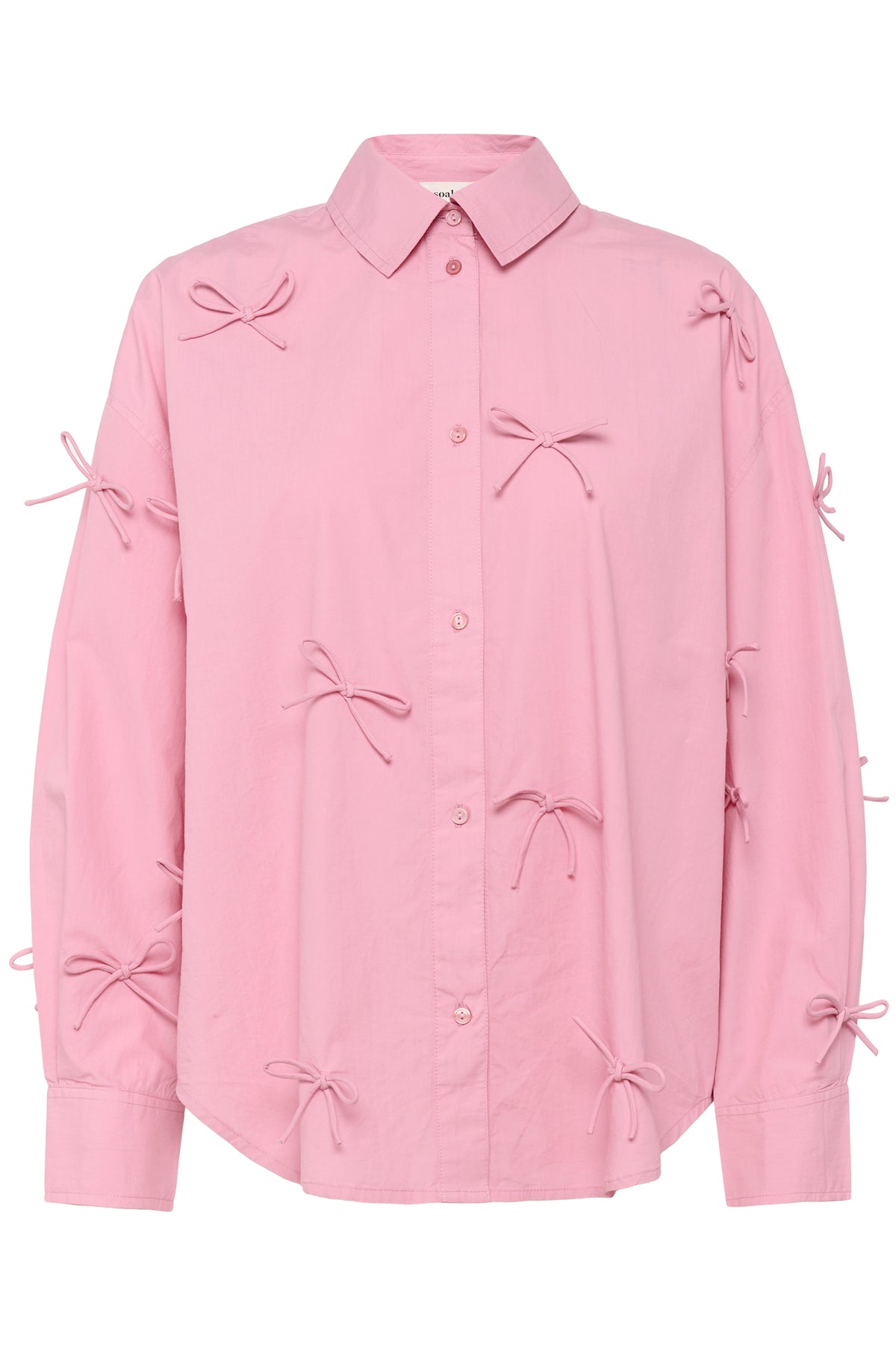 Soaked in Luxury Joa Candy Pink Bow Oversized Shirt
