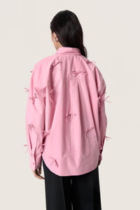 Soaked in Luxury Joa Candy Pink Bow Oversized Shirt