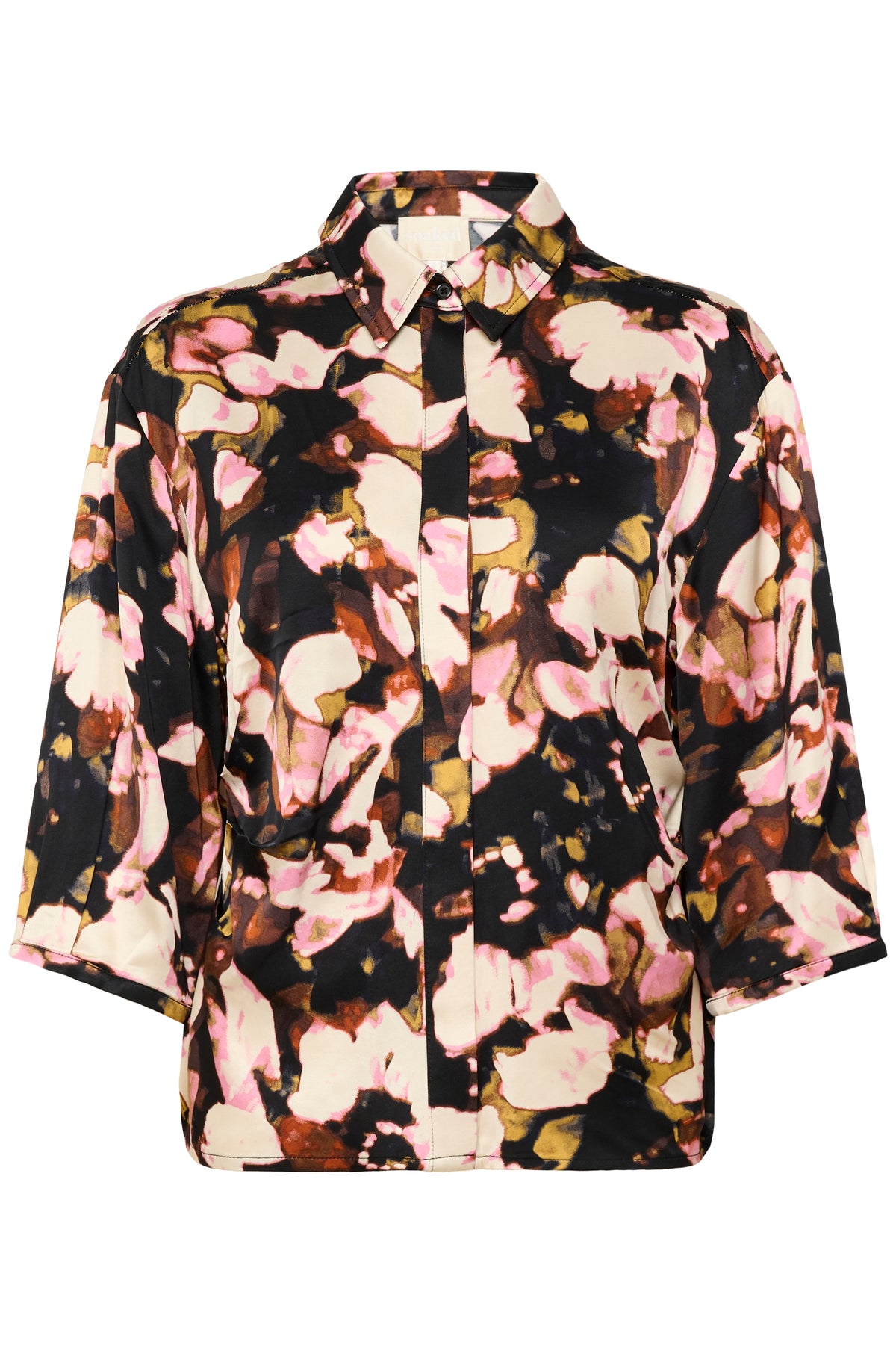 Soaked SlCinna Chocolate Autumn Abstract Printed Shirt, 30408801