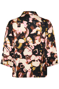 Soaked SlCinna Chocolate Autumn Abstract Printed Shirt, 30408801
