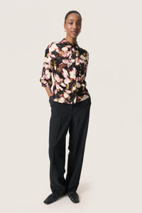Soaked SlCinna Chocolate Autumn Abstract Printed Shirt, 30408801