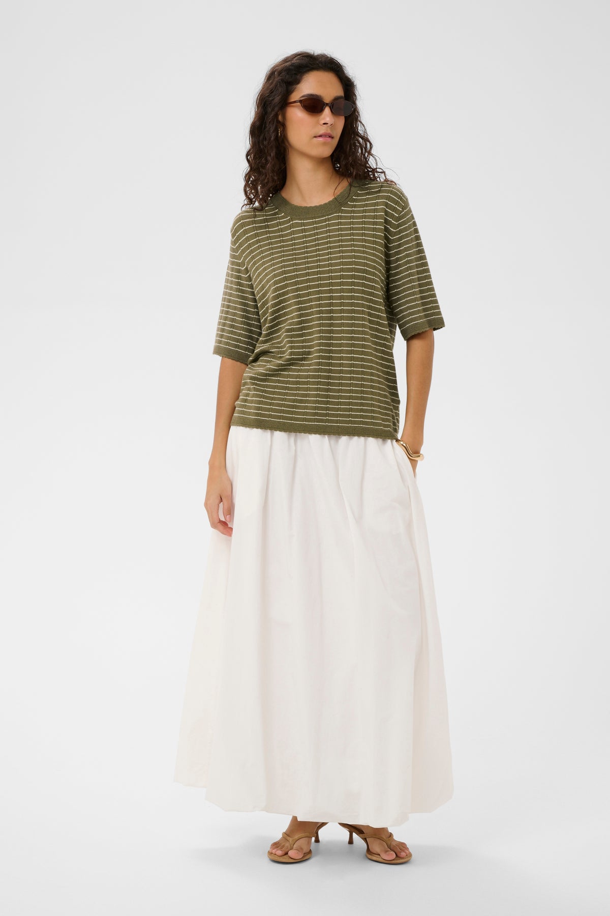 Soaked in Luxury SLSpina Dusky Green/Turtledove Supersoft Stripe Knit