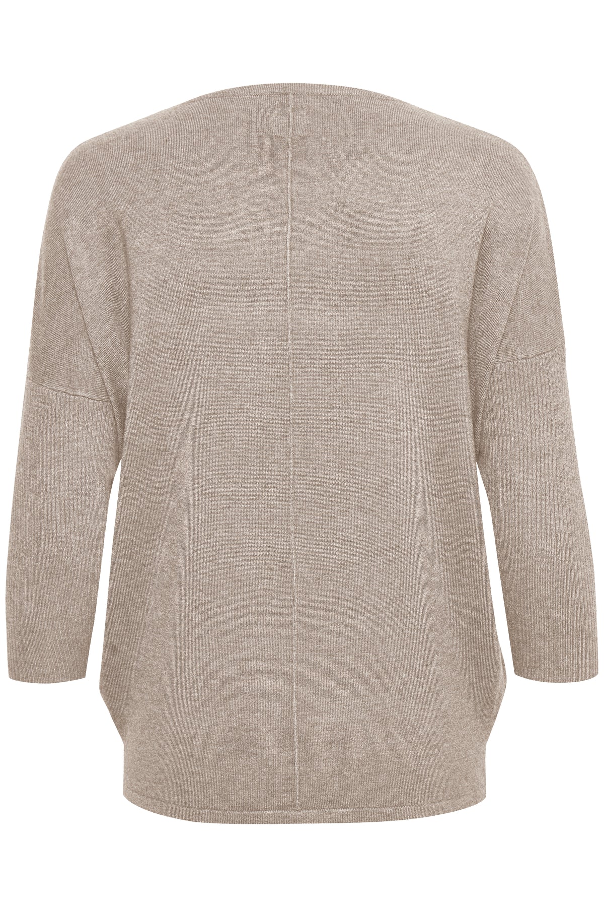 Saint Tropez Mila Beige Melange Round Neck Knit