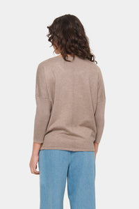 Saint Tropez Mila Beige Melange Round Neck Knit