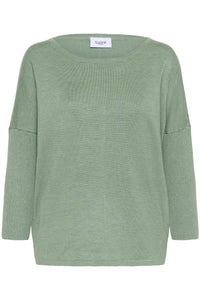 Saint Tropez Mila Green Bay Melange Round Neck Knit
