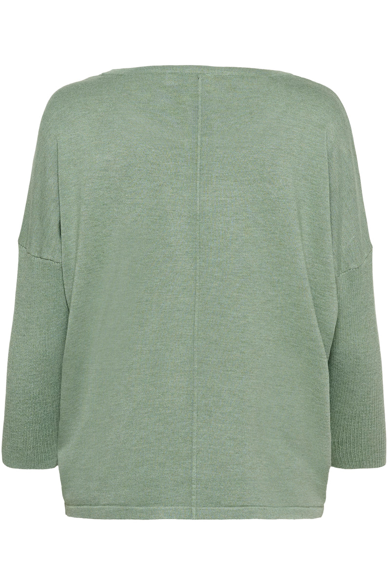 Saint Tropez Mila Green Bay Melange Round Neck Knit