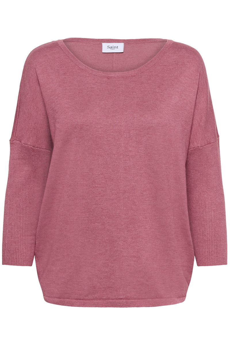 Saint Tropez Mila Dusky Pink Melange Round Neck Knit