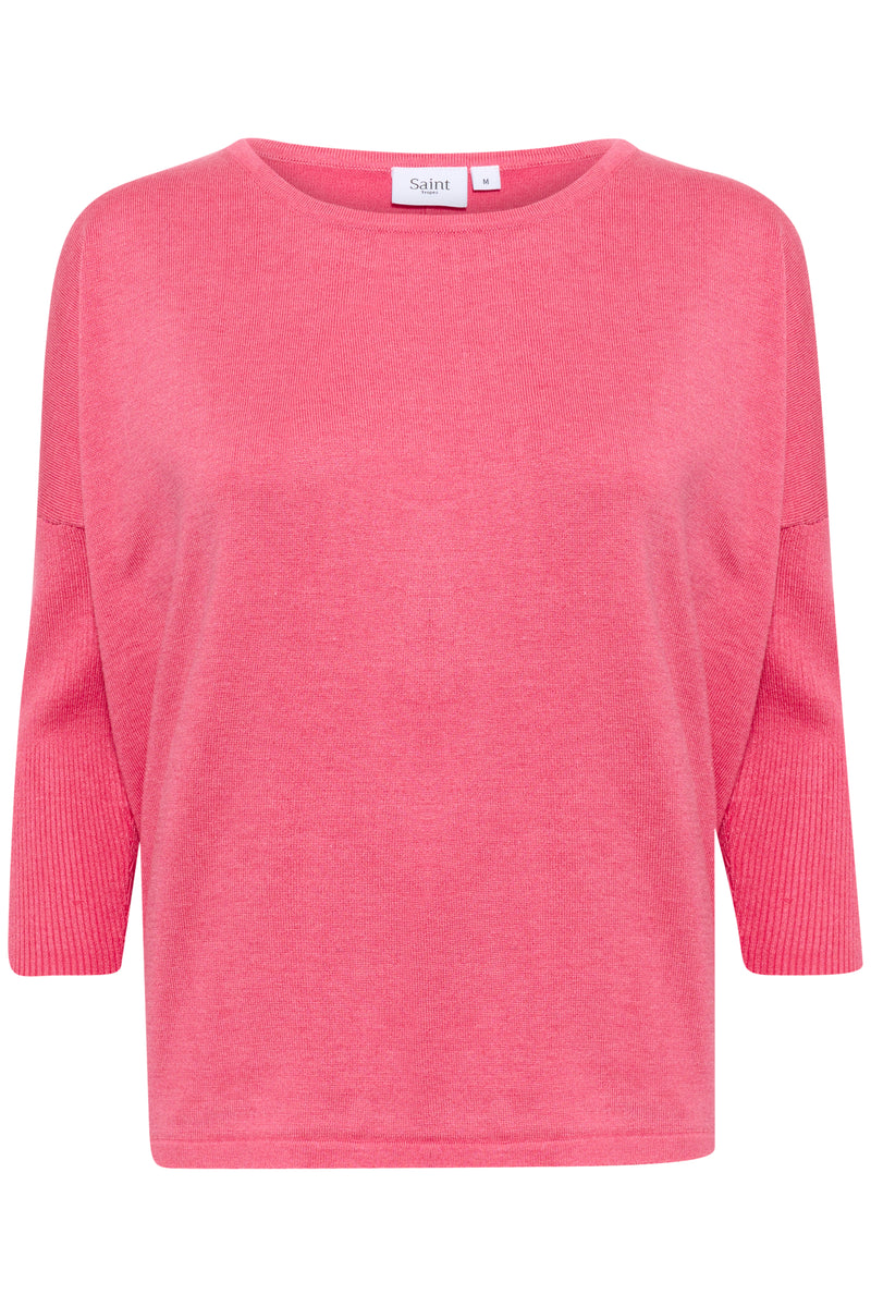 Saint Tropez Mila Coral Melange Round Neck Knit
