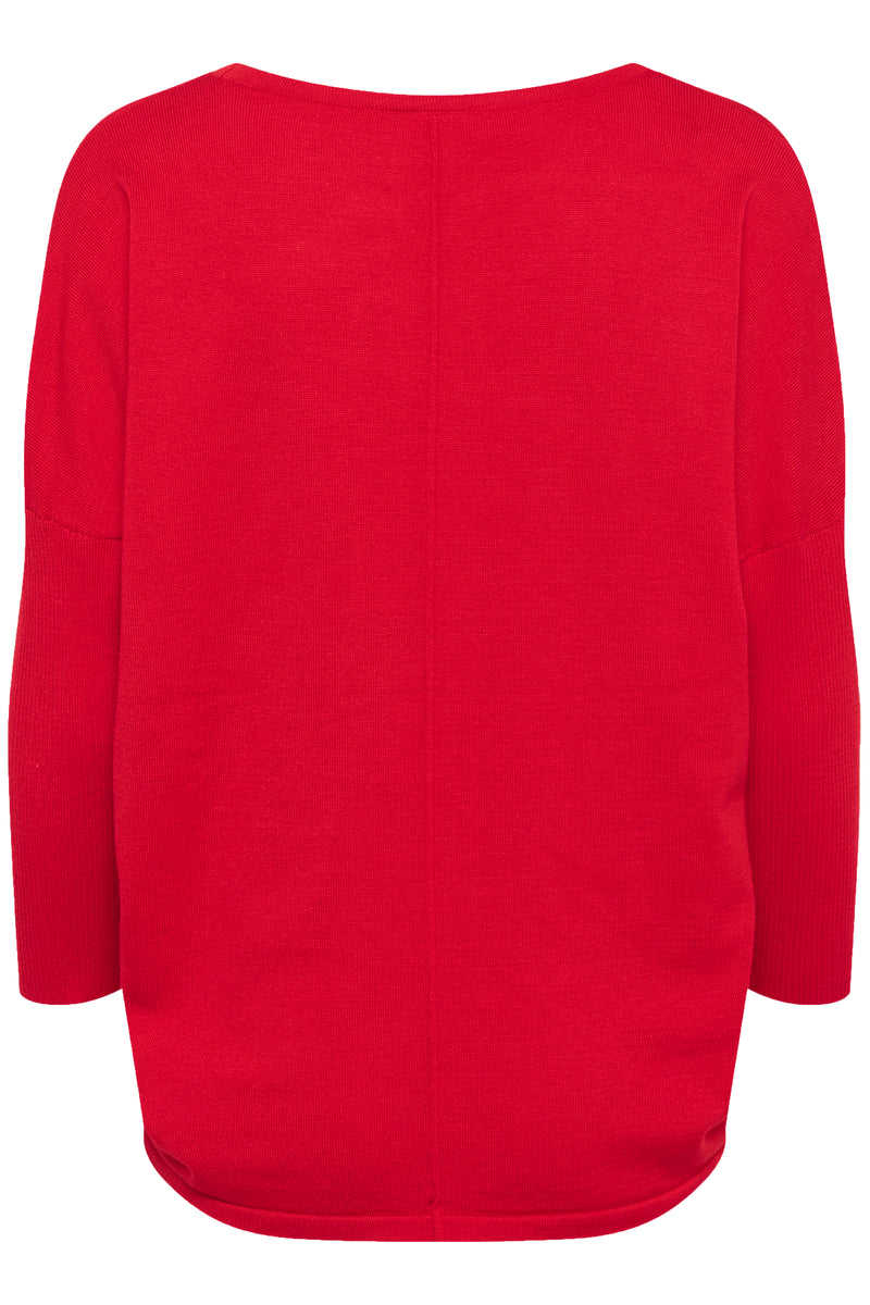 Saint Tropez Mila Chinese Red Round Neck Knit