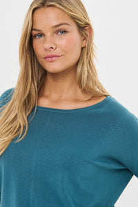 Saint Tropez Mila Teal Round Neck Knit