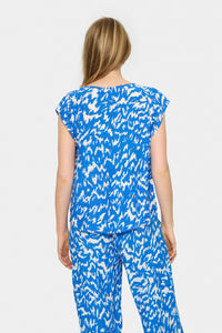 Saint Tropez Blanca Adele Surf Blue Printed Blouse, 30510403