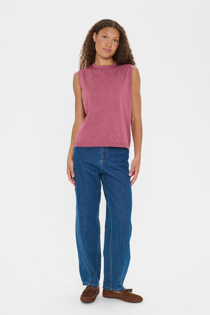 Saint Tropez Mila Dusky Pink Melange Knitted Vest