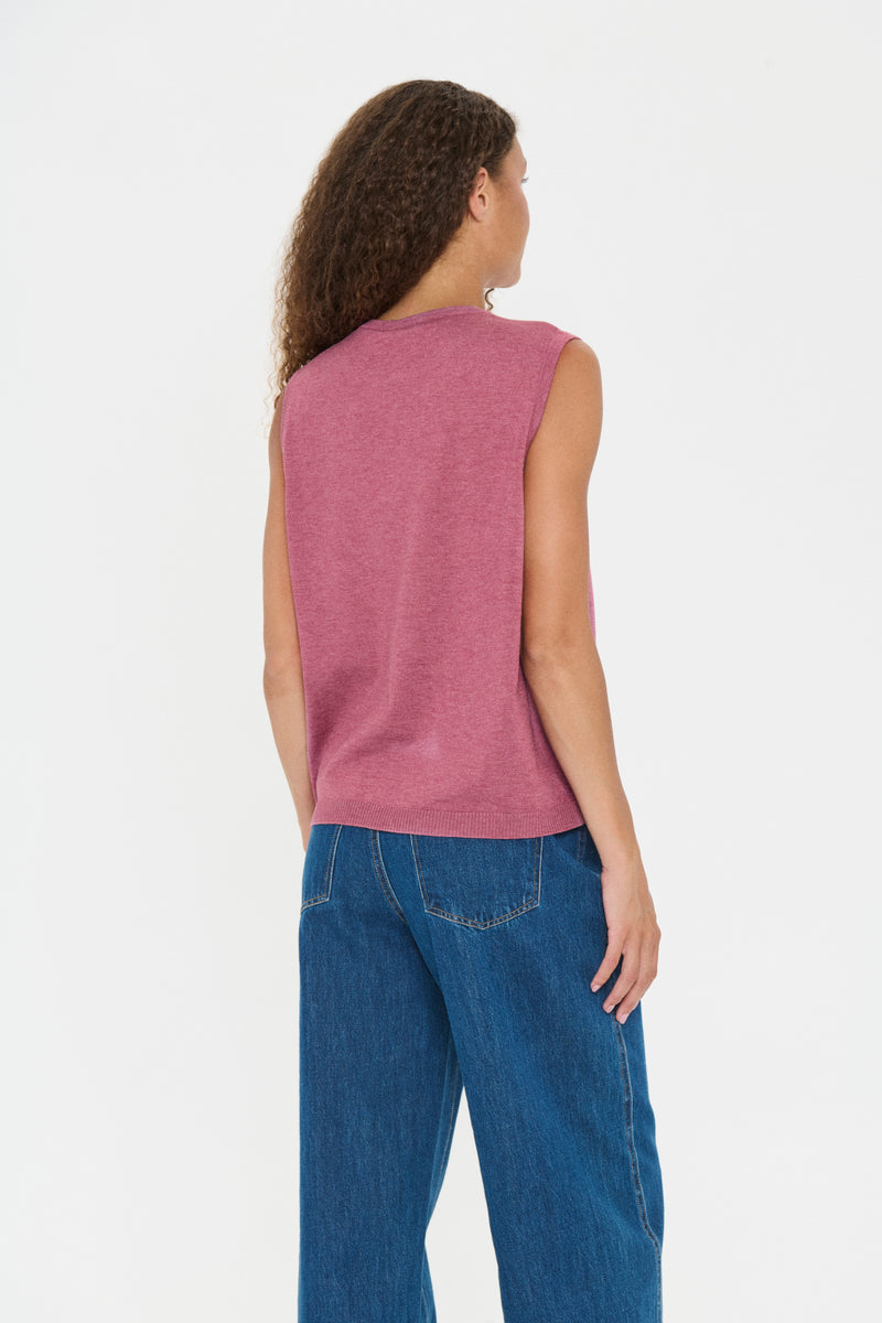 Saint Tropez Mila Dusky Pink Melange Knitted Vest