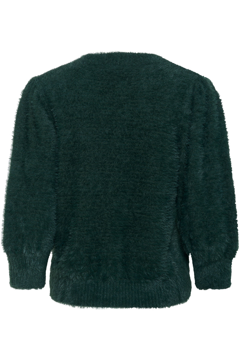 Saint Tropez Banni Junebug Green Furry Knitted Jumper