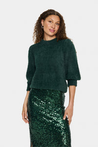 Saint Tropez Banni Junebug Green Furry Knitted Jumper, 30512918