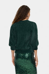 Saint Tropez Banni Junebug Green Furry Knitted Jumper