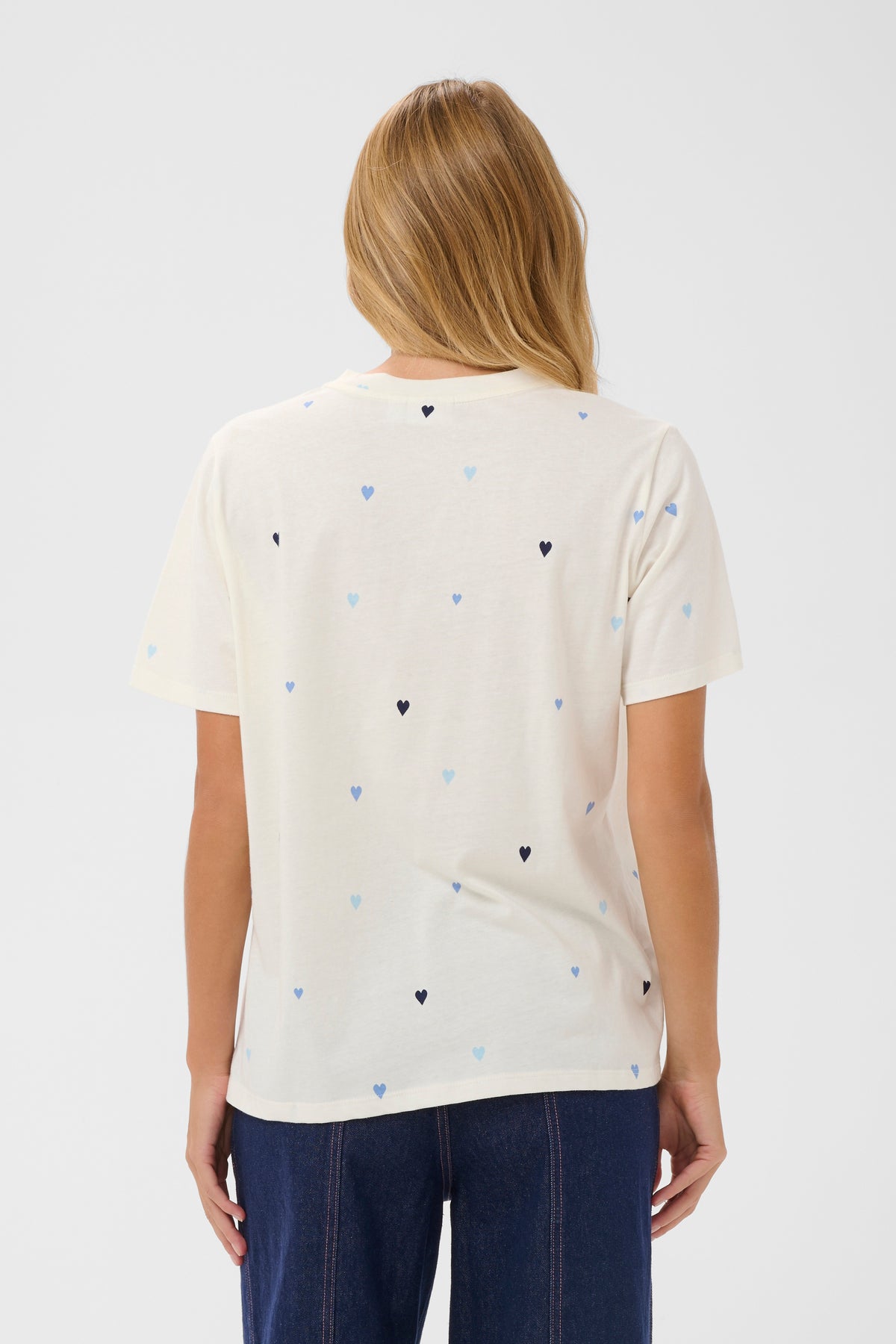 Saint Tropez Johanna Ice Blue Multi Heart Oversized T-Shirt, 30513937