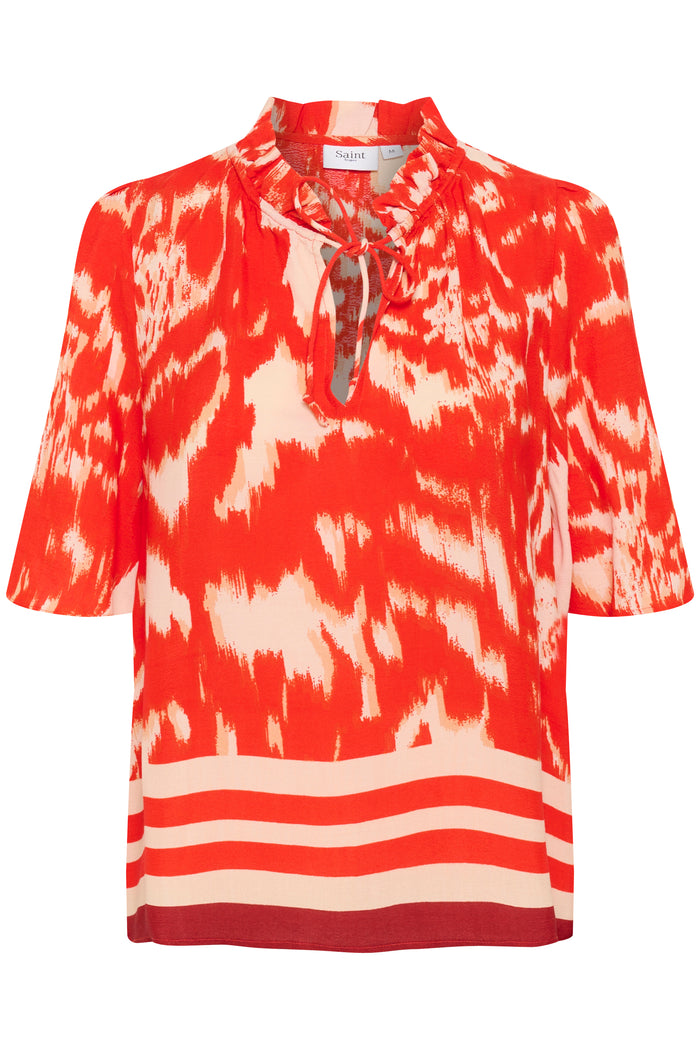 Saint Tropez Khloe Poinciana Water Bloom Printed Blouse, 30514031