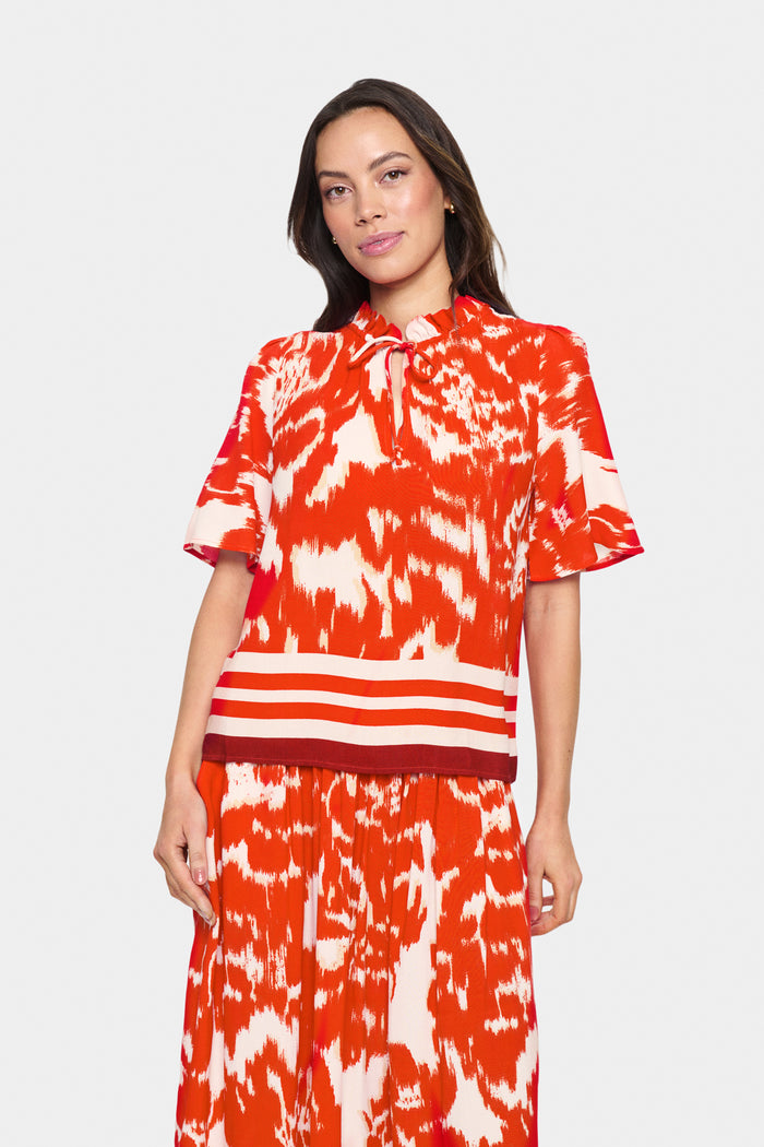 Saint Tropez Khloe Poinciana Water Bloom Printed Blouse, 30514031