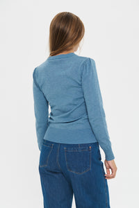 Saint Tropez Temma Blue Shadow Pearl Embellished Knit, 30514121