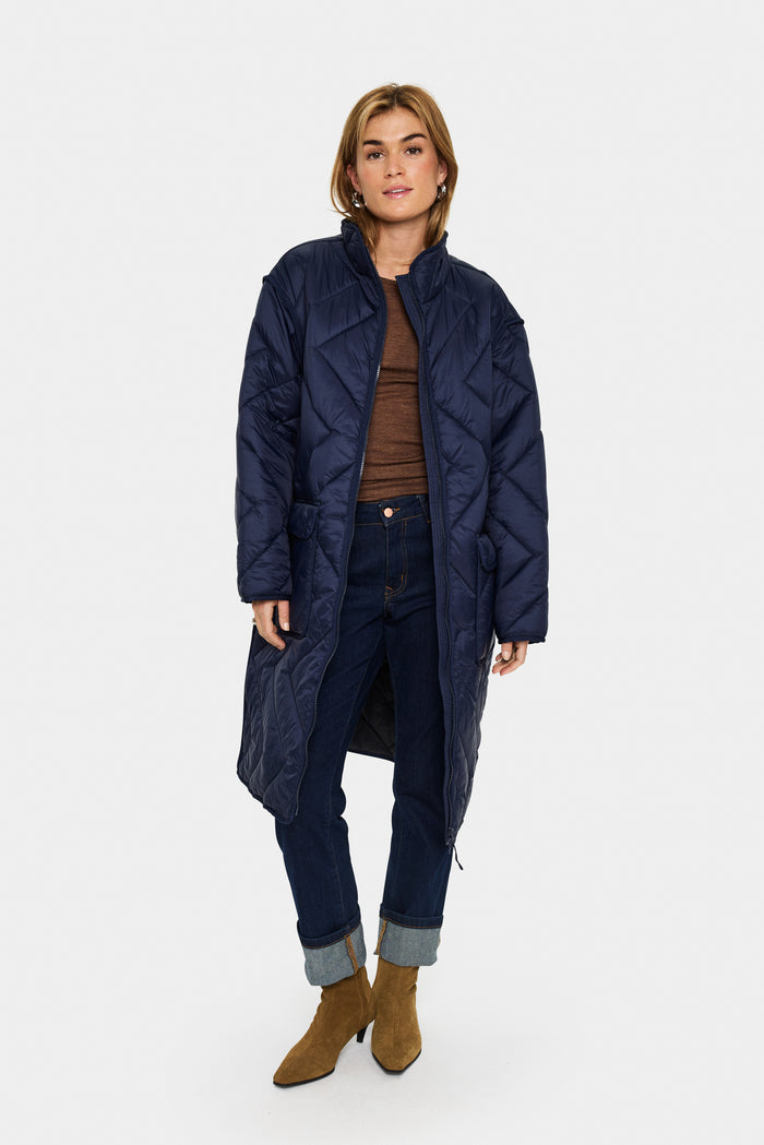 Saint Tropez Lucinda Night Sky Longline Quilted Coat, 30514131